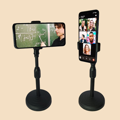 Mobile holder showcasing its flexibility by holding a phone at different angle