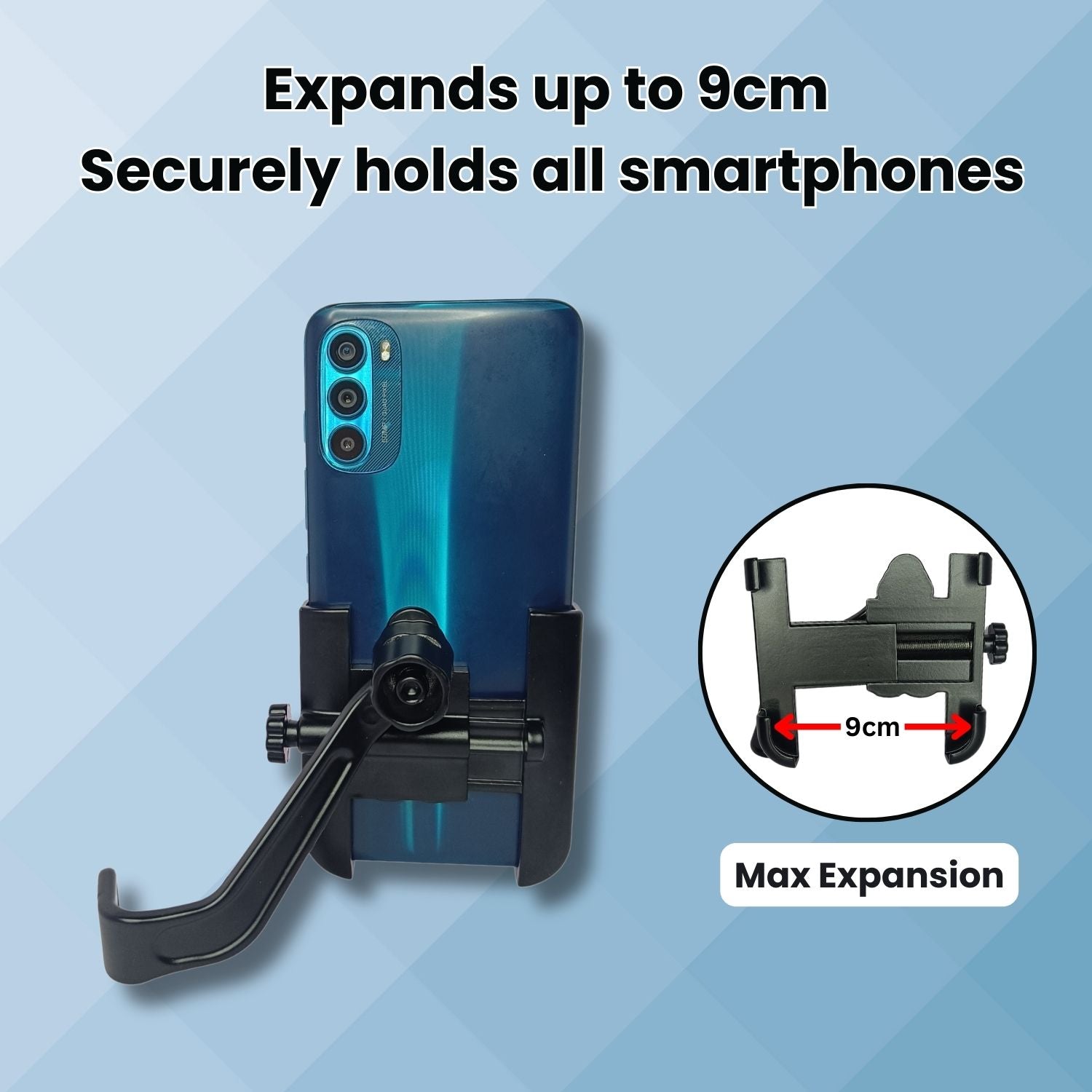 Mobile Holder Expands up to 9cm – Securely Holds All Smartphones