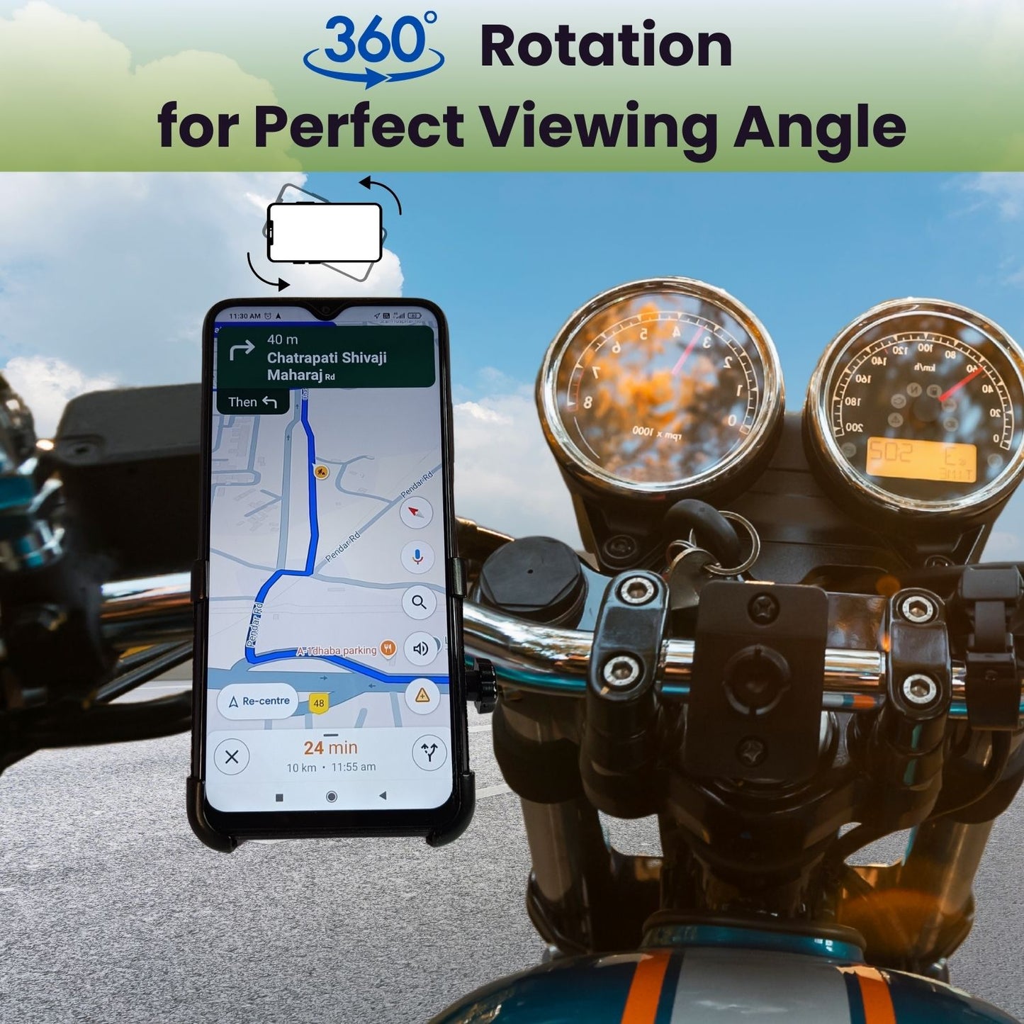 360° Rotating Bike Mobile Holder for the Perfect Viewing Angle