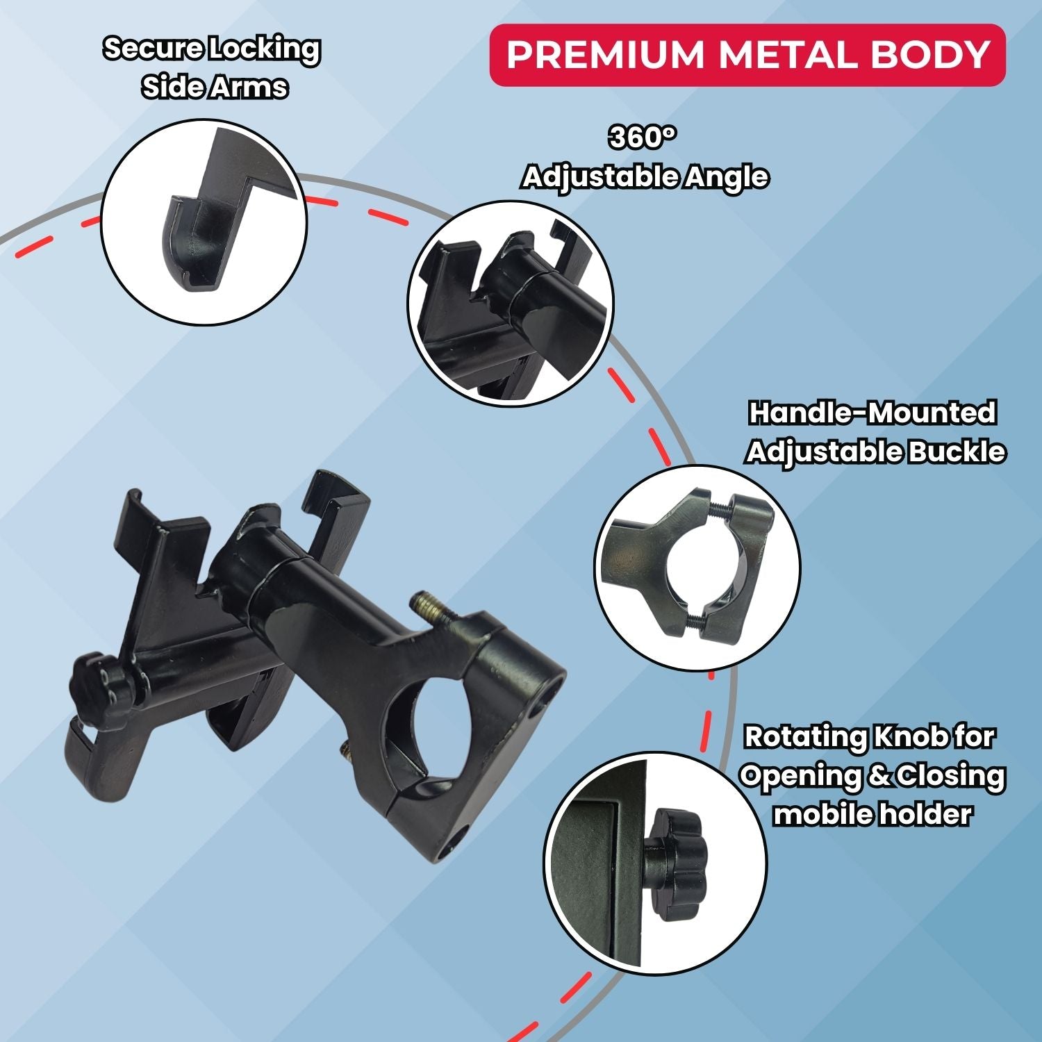 Features of Metal Bike Mobile Holder – Secure Grip, Strong Build