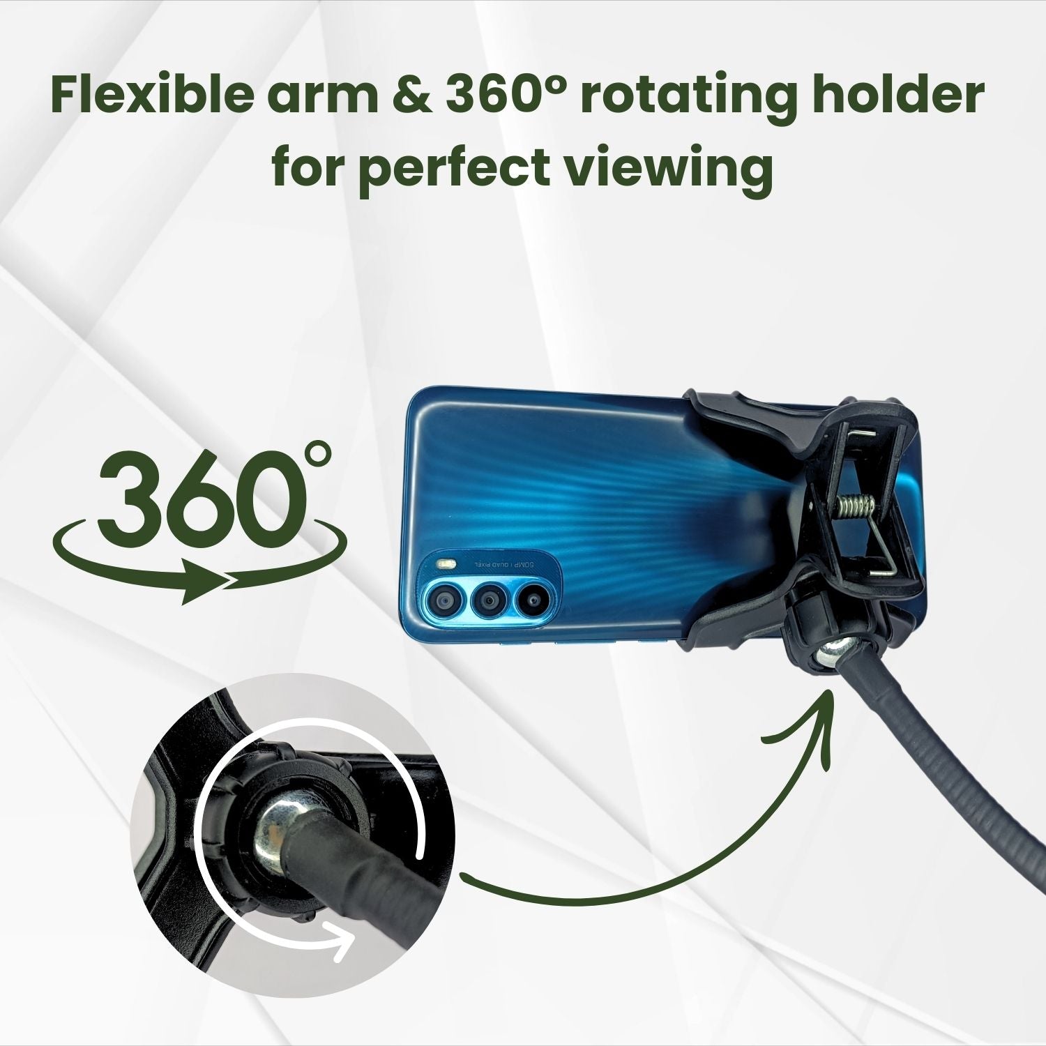 Flexible Arm and 360° Rotating Mobile Holder – Adjustable Stand for Perfect Viewing Angles