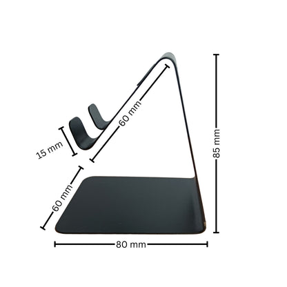 dimensions of the premium metal phone stand in black