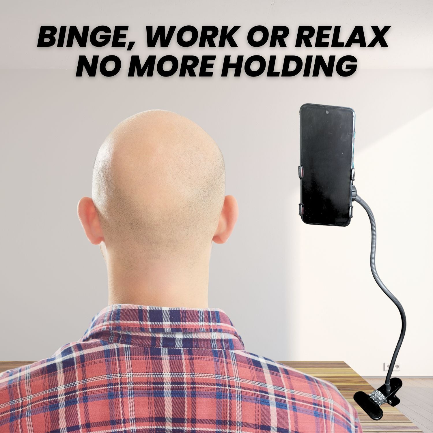 Work, Binge, or Relax Hands-Free – Metal Flexible Mobile Stand Clamped to Table for Ultimate Comfort